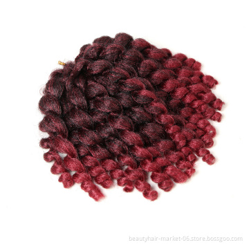 synthetic ombre curly weave crochet braids with curly hair